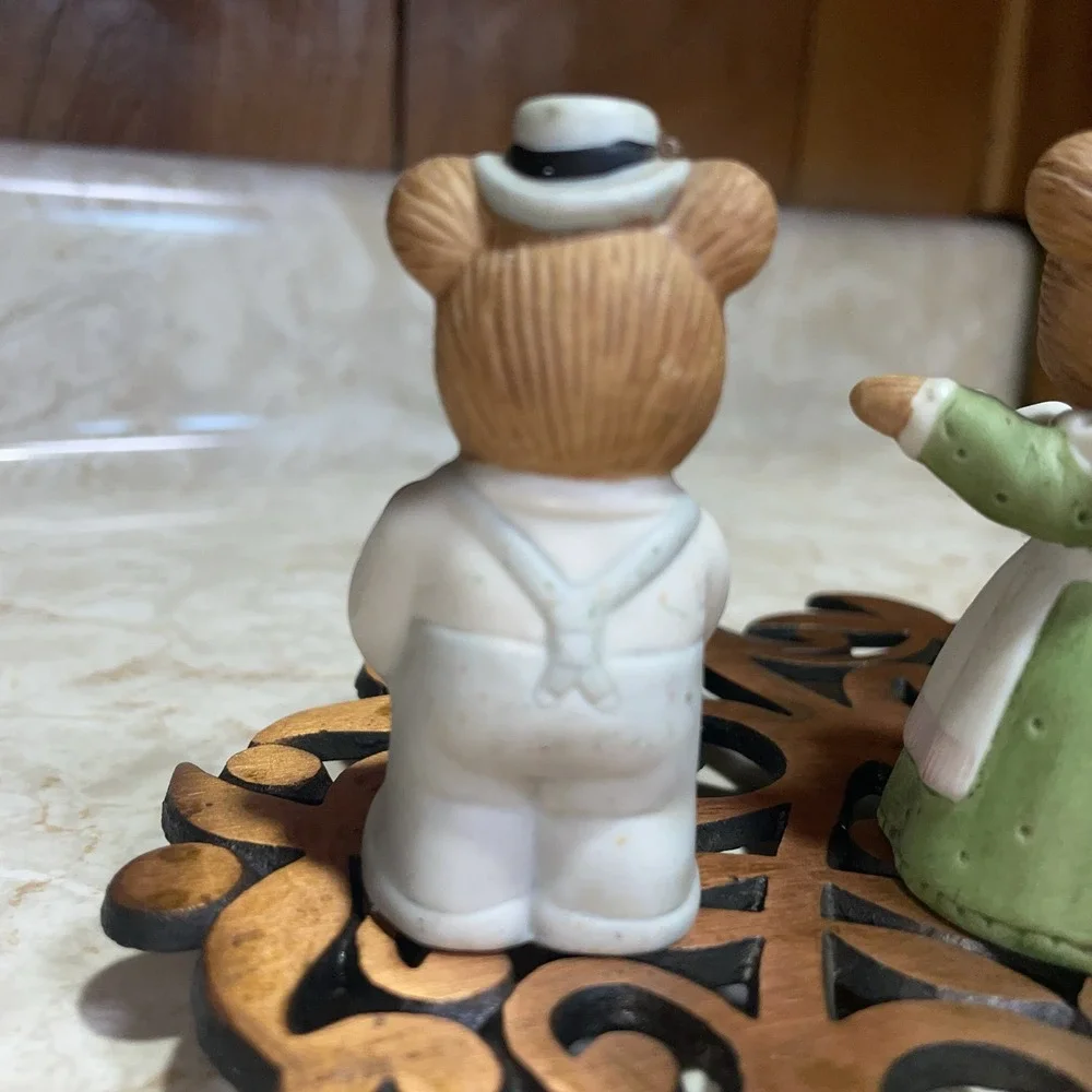 Vintage Homco Ceramic Bears Fall Pumpkin Turkey Book‎ Set of 3